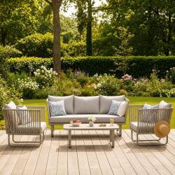 Carmona Outdoor Sofa Set Beige Garden Deck Aletraris Furniture Cyprus