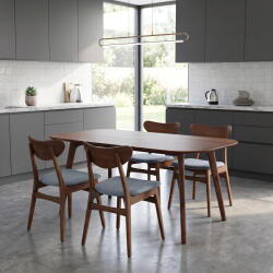Dining Set Chairs Table Wood Walnut Kitchen Aletraris Furniture Cyprus