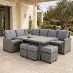 Salvador Sofa Set Grey Wicker Garden Aletraris Furniture Cyprus