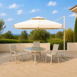 Valera Side Pole Square Umbrella Cream Coastal Terrace Aletraris Furniture Cyprus